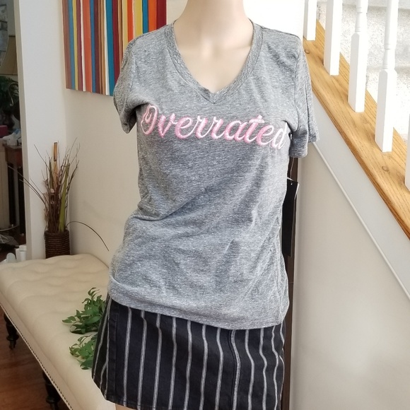 Carbon Copy Tops - Carbon Copy Womens Overrated Graphic T-Shirt